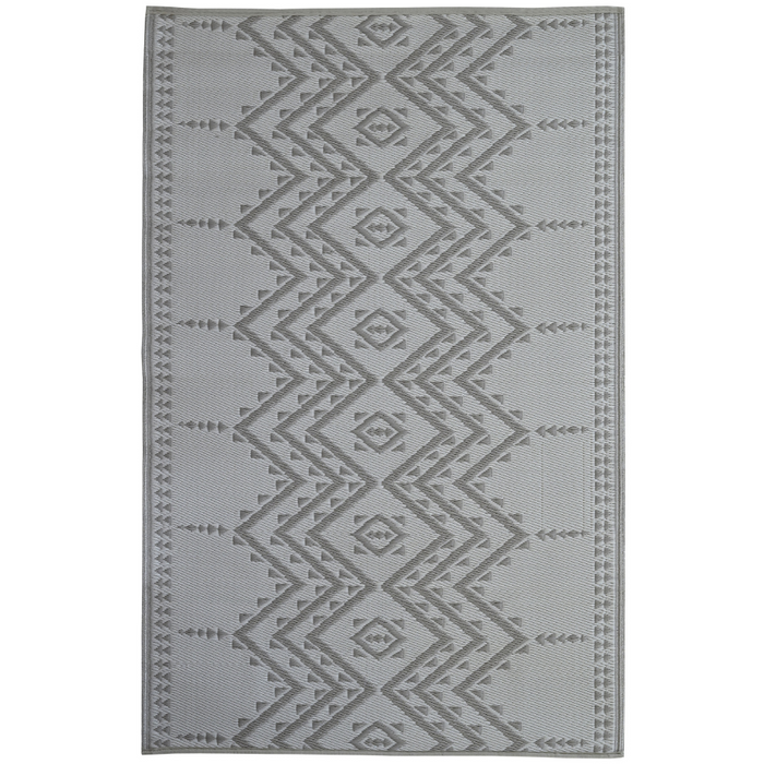 Ayana Grey Recycled Plastic Reversible Large Outdoor Rug - Fab Habitat , Recycled Plastic Rugs & Mats,