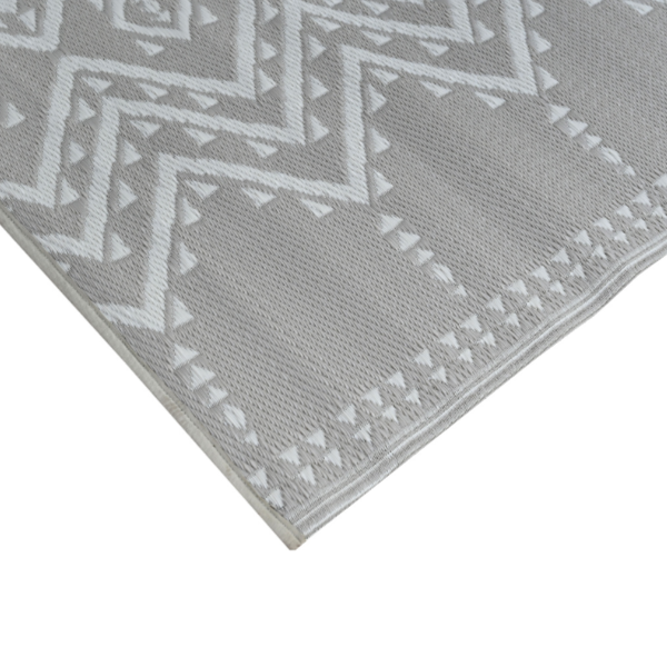 Ayana Grey Recycled Plastic Reversible Large Outdoor Rug - Recycled Plastic Rugs & Mats Fab Habitat
