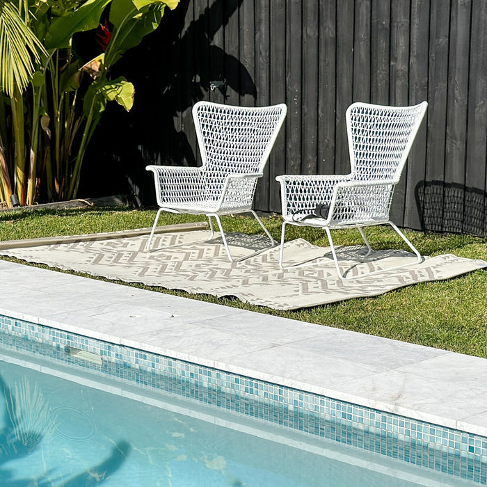 Ayana Grey Recycled Plastic Reversible Large Outdoor Rug - Fab Habitat , Recycled Plastic Rugs & Mats,