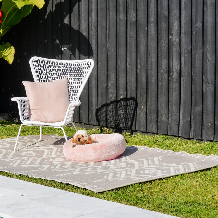 Ayana Grey Recycled Plastic Reversible Large Outdoor Rug - Fab Habitat , Recycled Plastic Rugs & Mats,