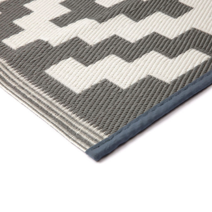 Aztec Grey & White Rectangular Diamond Pattern Foldable Waterproof XL Camping Mat - 270x450 CM - Fab Habitat , Camping Mats,