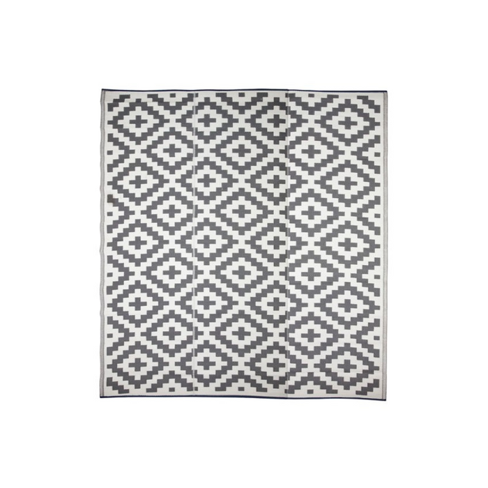 Aztec Grey & White Rectangular Diamond Pattern Foldable Waterproof XL Camping Mat - 270x450 CM - Fab Habitat , Camping Mats,