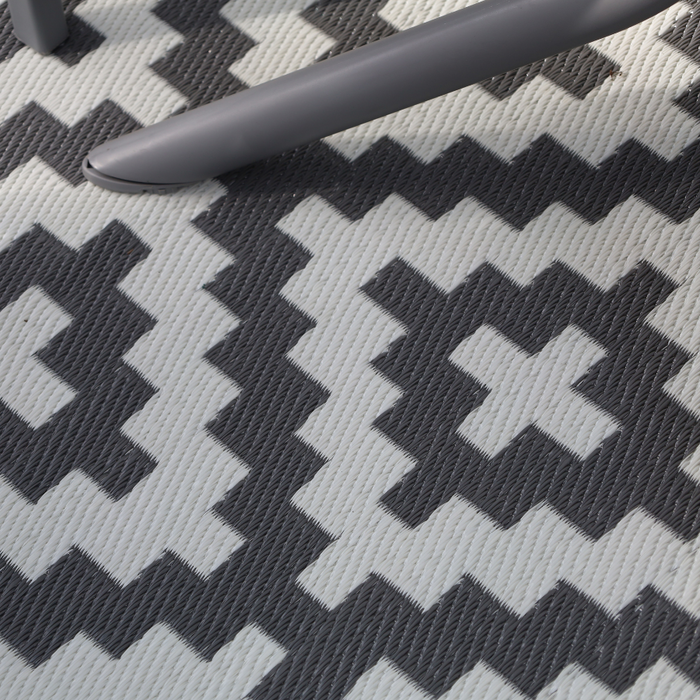 Aztec Grey & White Rectangular Diamond Pattern Foldable Waterproof XL Camping Mat - 270x450 CM - Fab Habitat , Camping Mats,