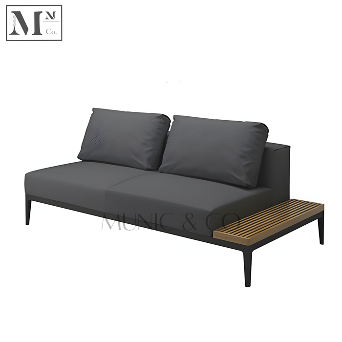 Double Sofa with Teak Side Table 140L85W65H