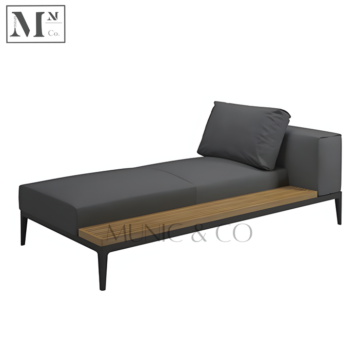 Lounge Sofa with Teak Side Table 90L185W65H