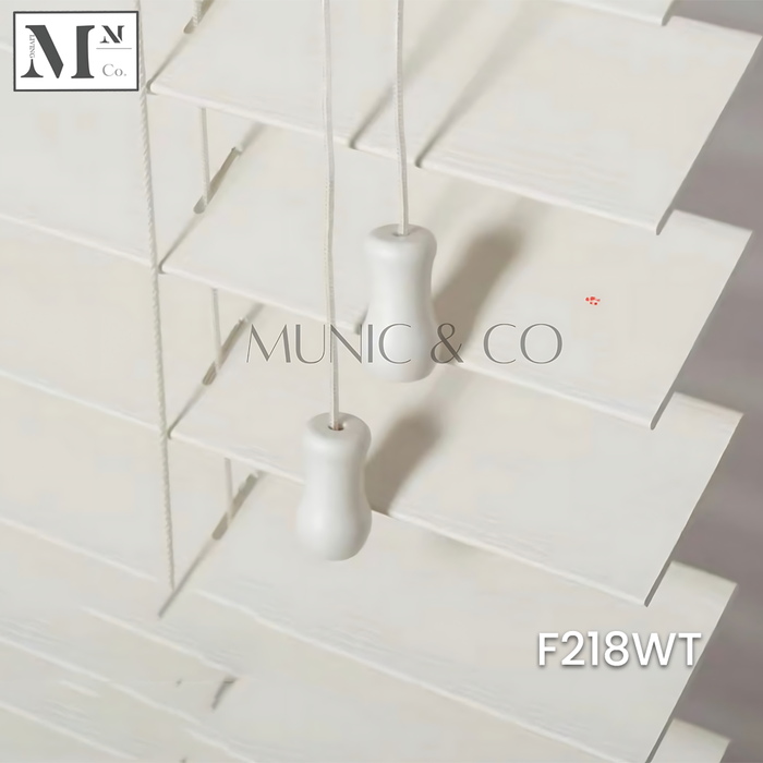 Cream White Faux Wood (Waterproof/100% Blackout) / 0.5 - 1.0m / Less than 1.5 m