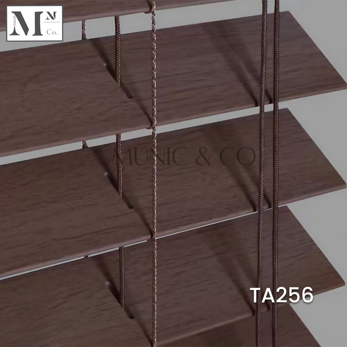 Cocoa Brown Faux Wood T256(Waterproof/100% Blackout) / 0.5 - 1.0m / Less than 1.5 m