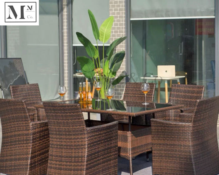 horme outdoor dining chair in rattan weave