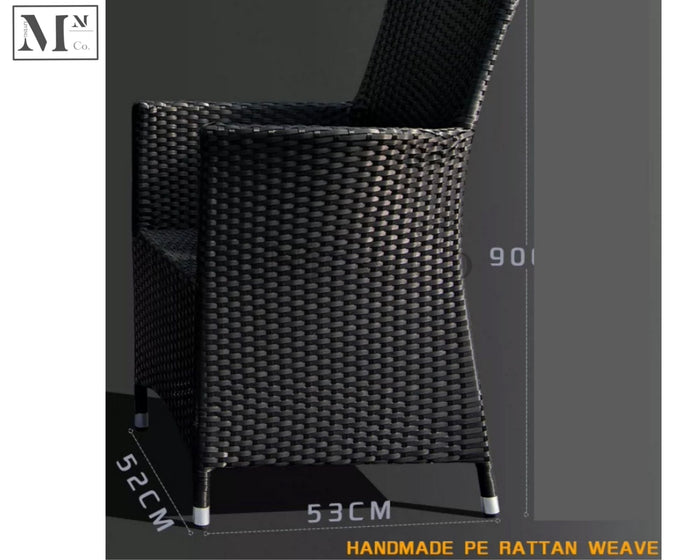 horme outdoor dining chair in rattan weave black 2 piece chairs (no table)