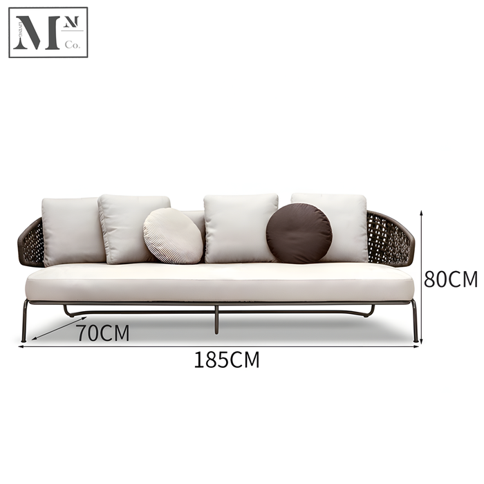 MABELLE Outdoor Seats in Rope Weave. Customizable Outdoor Sofa