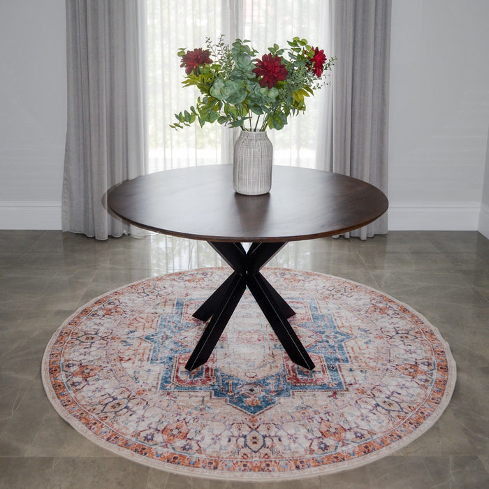 Maja Multicoloured Distressed Non-Slip Large Round Rug - Fab Habitat , Non Slip Rugs,