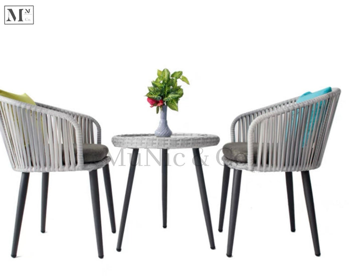 55cm Round Table + 2 Chairs  GREYISH WHITE