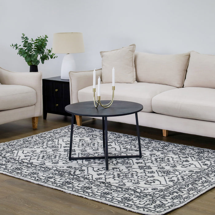 Neel wool rug – blue and ivory pattern – 160x230 cm – soft pile designer rug – buy online in Australia