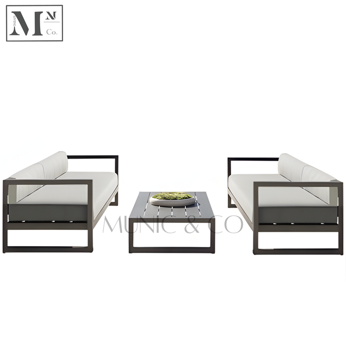 Set A: 2 x 2 seaters plus long coffee table ( frame in black )