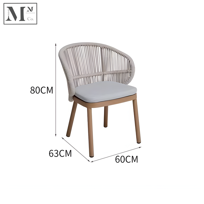 Dining Chair Set of 2 (60L63W80H) / Grey Rope