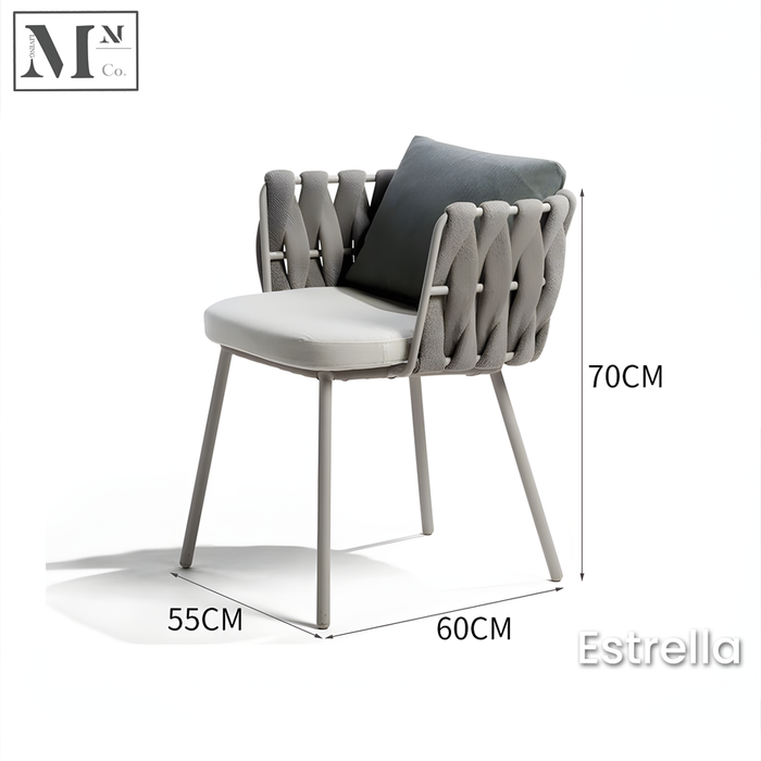 THADDEUS Outdoor Dining Chairs in Rope Weave